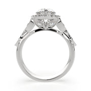 Ada Pear Cut Halo Pave Engagement Ring Setting - Nivetta
